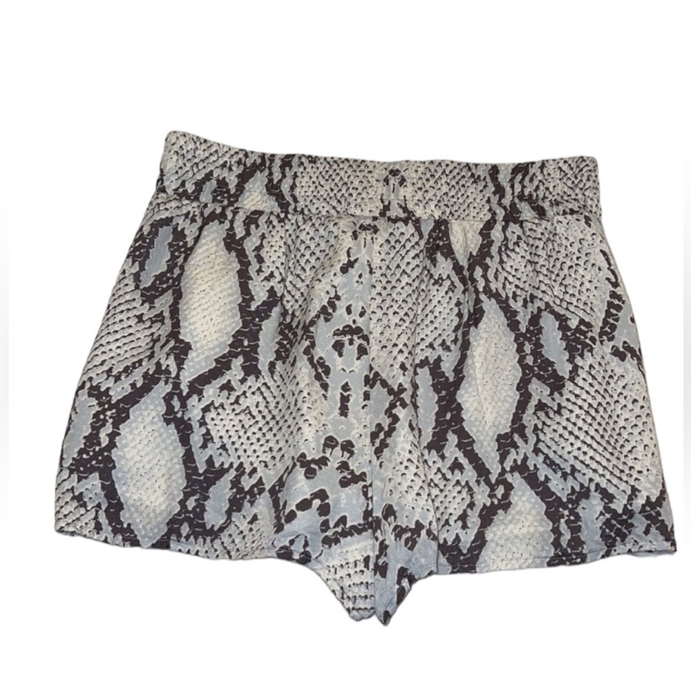 Lavender Brown Snake Print Women Shorts